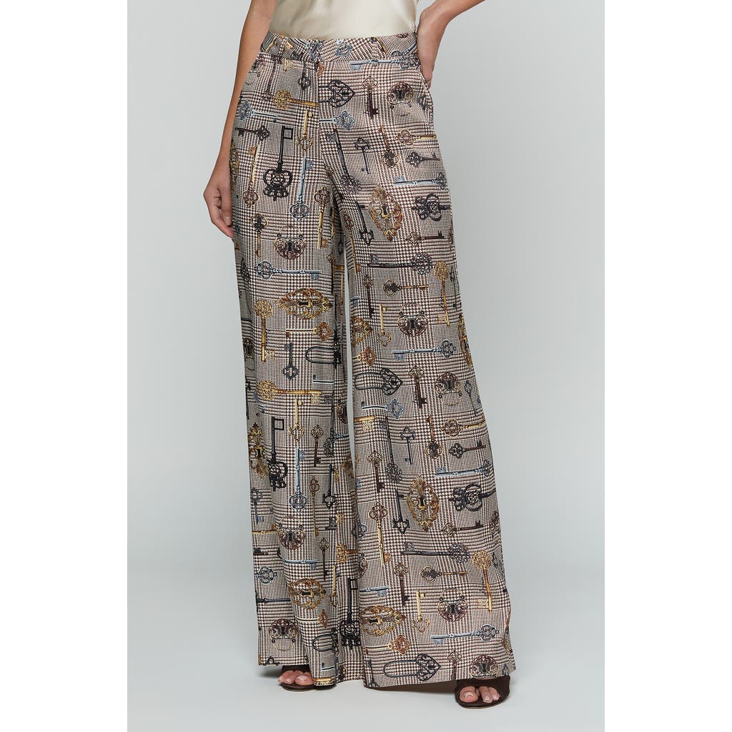 L'AGENCE L'AGENCE Pilar Houndstooth Key Wide Leg Pants