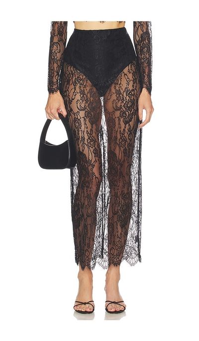 L'AGENCE L'AGENCE Raymonde Maxi Lace Skirt