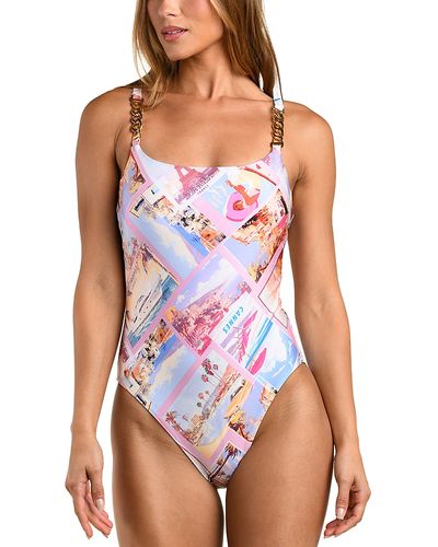 L'agence L'Agence Remi Postcard Print Basic Lingerie One Piece Swimsuit