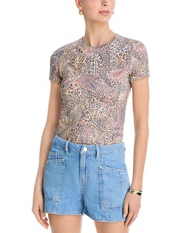 L'agence L'Agence Ressi Crewneck Graphic Print Tee