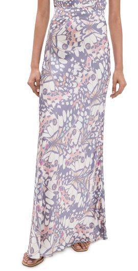 L'AGENCE L'AGENCE Ryker Waistband Bias Skirt Multi Butterfly Wing