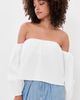 L'AGENCE L'AGENCE Sarai Off Shoulder Eternal Bra Top White - 2