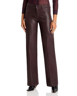 L'agence L'Agence Scottie High Rise Wide Leg Coated Jeans in Dark Java