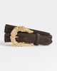 L'AGENCE L'AGENCE Sedaris Feathered Edge Belt Chocolate Suede - 2