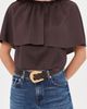 L'AGENCE L'AGENCE Sedaris Feathered Edge Belt Chocolate Suede - 3