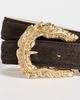 L'AGENCE L'AGENCE Sedaris Feathered Edge Belt Chocolate Suede - 5
