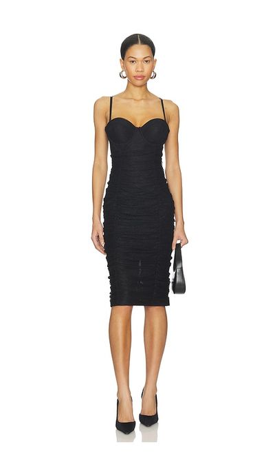 L'AGENCE L'AGENCE Senna Lace Bustier Midi Dress