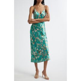 L'AGENCE L'AGENCE Seridie Floral Print Silk Midi Slipdress