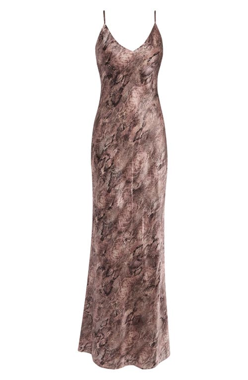 L'AGENCE L'AGENCE Serita Snakeskin Print Bias Cut Silk Gown