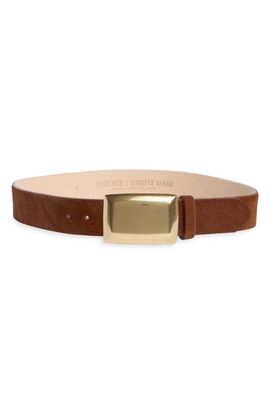 L'AGENCE L'AGENCE Sierra Plaque Calf Hair Leather Belt