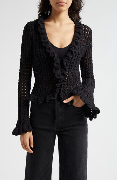 L'AGENCE L'AGENCE Solaris Open Stitch Cotton Blend Cardigan
