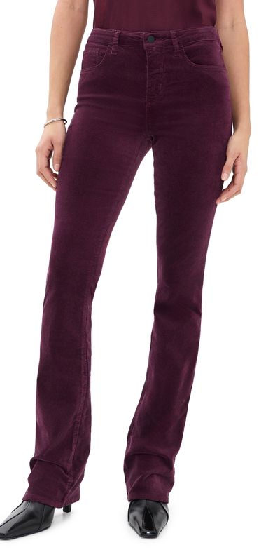 L'AGENCE L'AGENCE Stevie Straight Velvet Jeans Deep Sangria