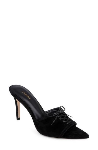 L'AGENCE L'AGENCE Thames II Lace Up Pointed Toe Leather Mule