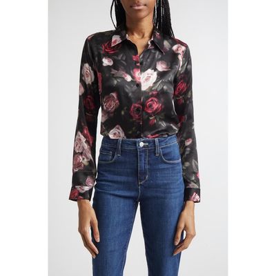 L'AGENCE L'AGENCE Tyler Silk Button-Up Shirt