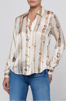 L'AGENCE L'AGENCE Tyler Silk Stripe Shirt