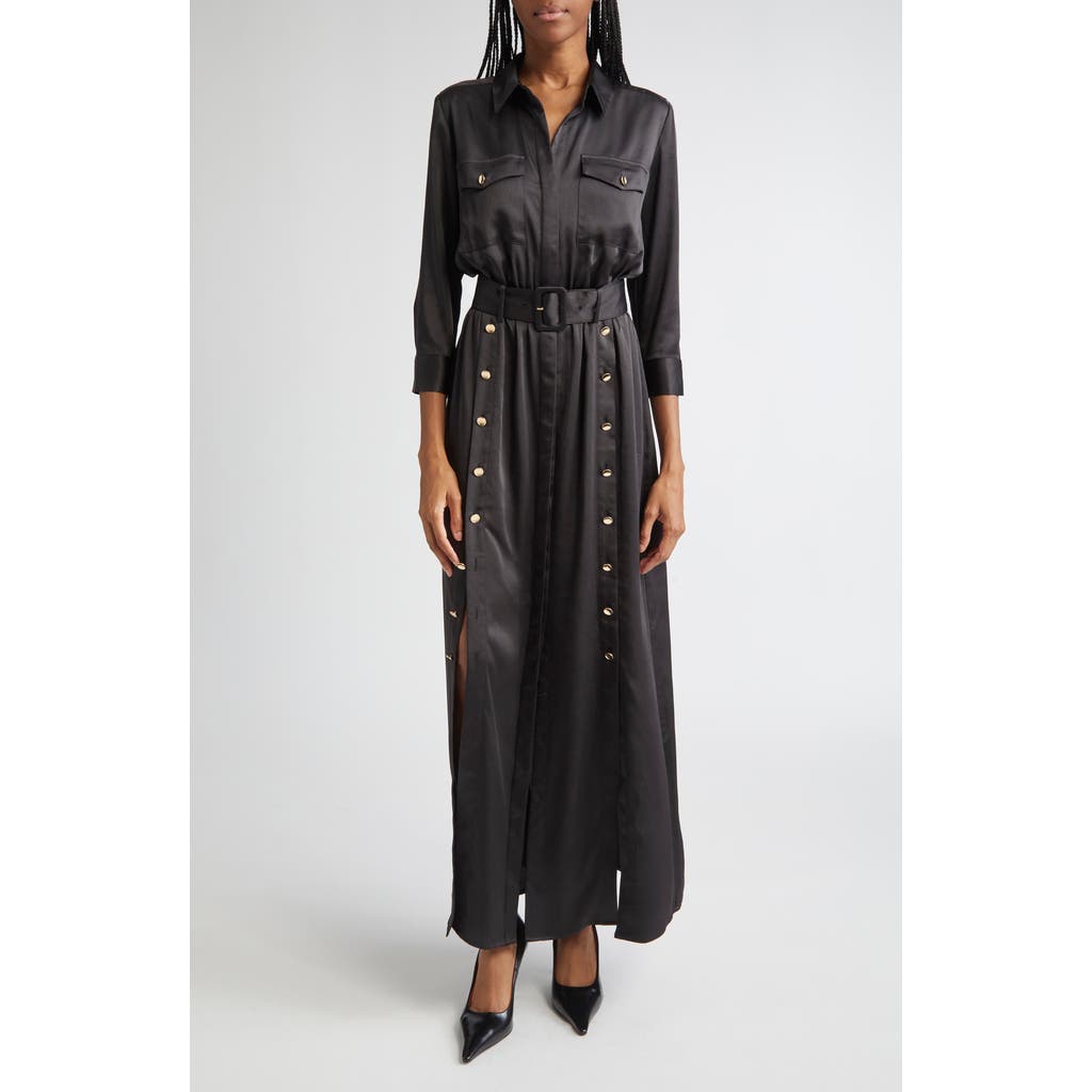 L'AGENCE L'AGENCE Uriah Button Belted Maxi Shirtdress