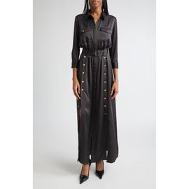 L'AGENCE L'AGENCE Uriah Button Belted Maxi Shirtdress