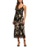 L'agence L'Agence Victoire Printed Silk Lace Trim Slip Dress - 1