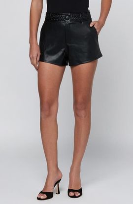 L'AGENCE L'AGENCE Virelle Braided High Waist Faux Leather Shorts