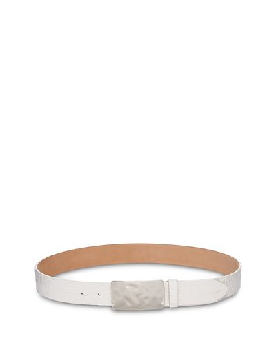 L'agence L'Agence Women's Chara Croc Embossed Leather Belt