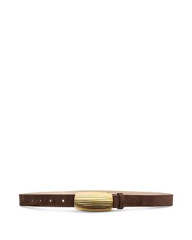 L'agence L'Agence Women's Machado Suede Ribbed Domed Belt