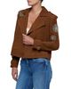 L'agence L'Agence Xoey Suede Crystal Trim Cropped Trench Coat - 4