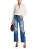 L'agence L'Agence Zelda Low Rise Slouchy Straight Leg Jeans in Atlantis Destruct - 2
