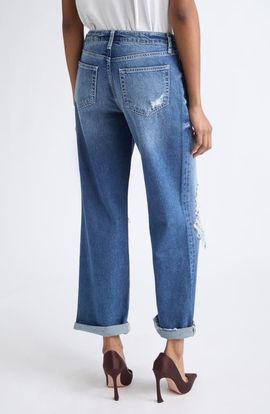 L'AGENCE L'AGENCE Zelda Ripped Low Rise Slouchy Straight Leg Jeans