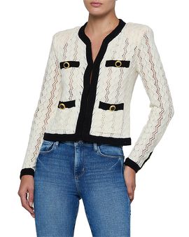 L'agence L'Agence Zephyra Cont Pointelle Cardigan Sweater