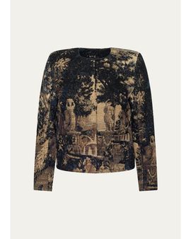 L'AGENCE Lian Tapestry Collarless Jacket