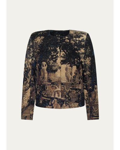 L'AGENCE Lian Tapestry Collarless Jacket