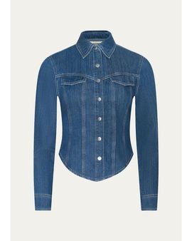 L'AGENCE Louis Fitted Denim Shirt