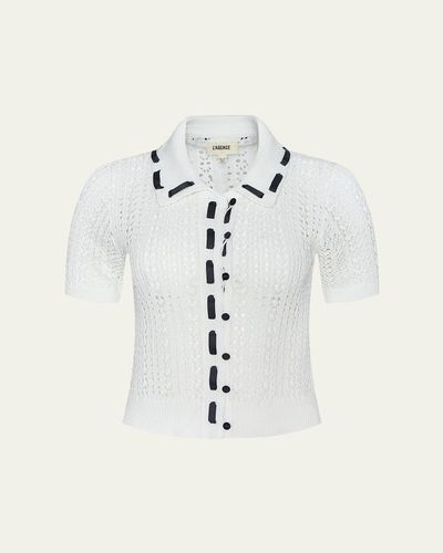 L'Agence Ninette Pointelle-Knit Cardigan