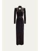 L'AGENCE Raini Velvet Shawl-Collar Maxi Coat - 1