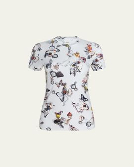 L'Agence Ressi Short-Sleeve Butterfly Charm Tee