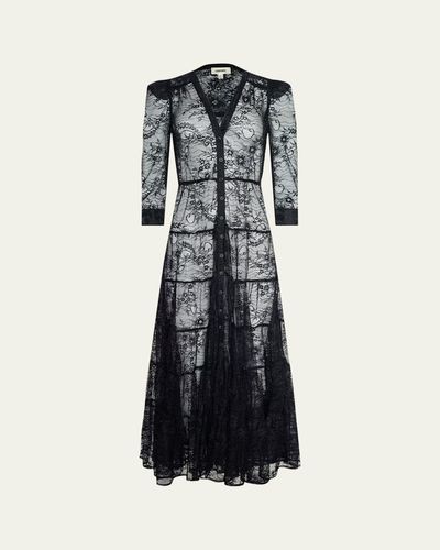 L'Agence Seraphina Lace Tiered Maxi Dress