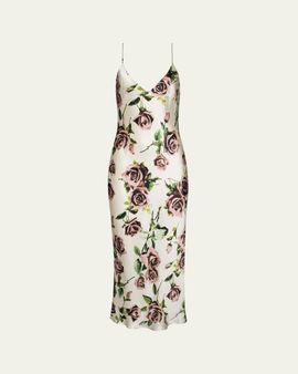 L'Agence Seridie Silk Floral Slip Dress