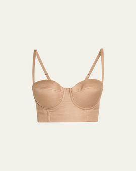 L'Agence Sonya Satin Bralette Bustier Top