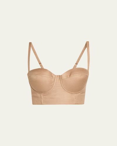 L'Agence Sonya Satin Bralette Bustier Top
