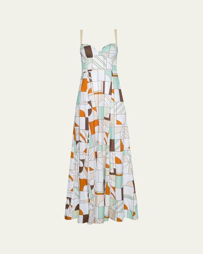 L'Agence Sutton Geometric Maxi Dress