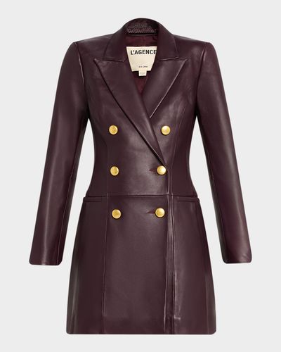 knee length dresses for ladies Tora Leather Blazer Dress by L'AGENCE main image 1