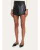 L'AGENCE Virelle Braided-Waistband Faux-Leather Shorts - 4
