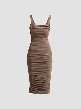 L'AGENCE Women's Anya Shirred Midi Dress
