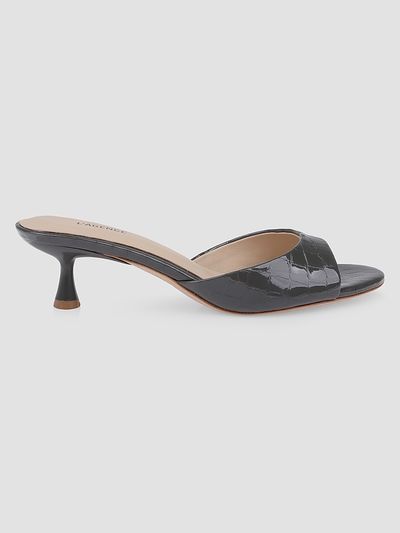 L'AGENCE Women's Arleen II 55MM Croc-Embossed Patent Leather Mules