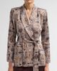 L'AGENCE Women's Aven Houndstooth Wrap Blazer - 5