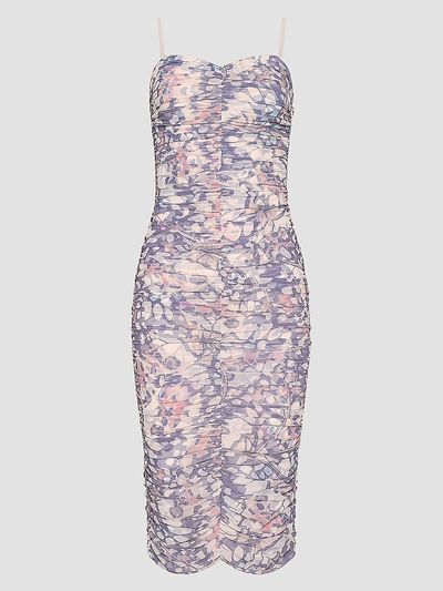 L'AGENCE Women's Caprice Butterfly Wing-Print Ruched Midi Dress