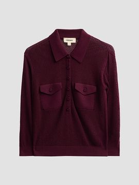 L'AGENCE Women's Carine Pointelle-Knit Sweater