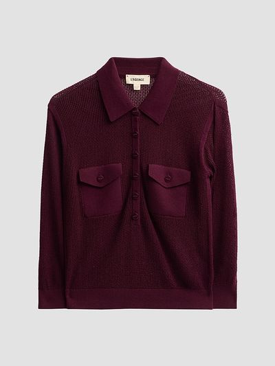 L'AGENCE Women's Carine Pointelle-Knit Sweater