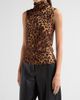 L'AGENCE Women's Ceci Leopard-Print Sleeveless Top - 4