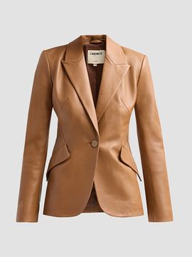 L'AGENCE Women's Chamberlain Tailored Leather Blazer